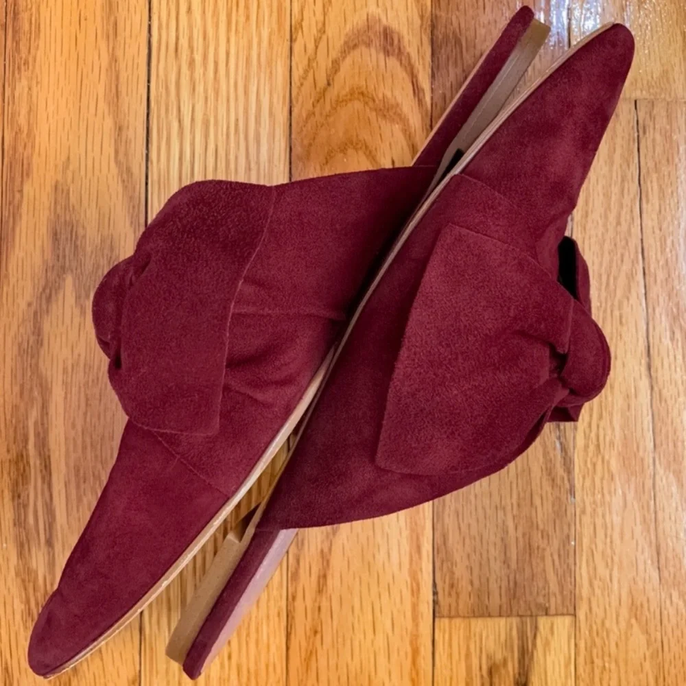 Madewell The Remi Bow Mule in Suede Pinot Noir Burgundy Slide Slip On 9 - Picture 3 of 8